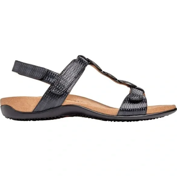 Women's Vionic Farra T-Strap Sandal Black Woven Synthetic SZ. 8 - Picture 2 of 12